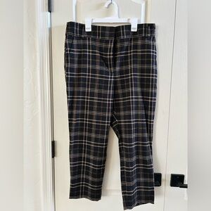 Loft Women’s Black and Gold Plaid Pants